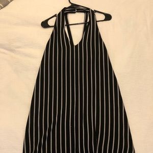 Open back halter dress